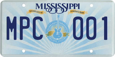 MS license plate MPC001