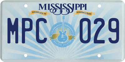 MS license plate MPC029