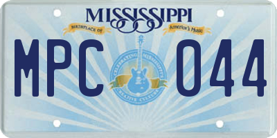 MS license plate MPC044