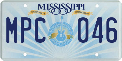 MS license plate MPC046