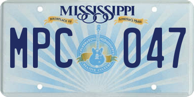 MS license plate MPC047
