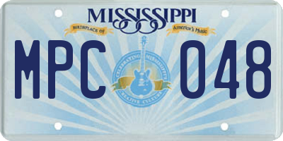 MS license plate MPC048