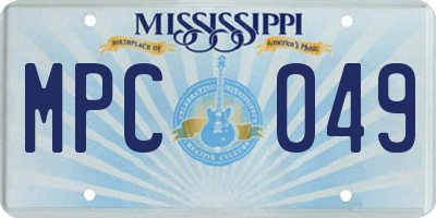 MS license plate MPC049