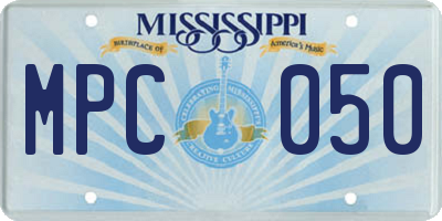MS license plate MPC050