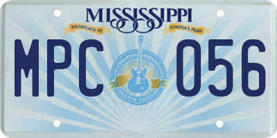 MS license plate MPC056