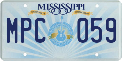 MS license plate MPC059