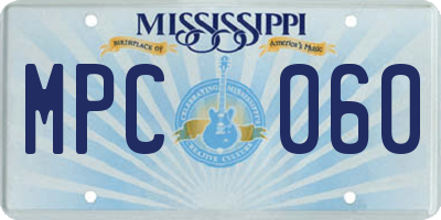 MS license plate MPC060