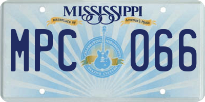 MS license plate MPC066