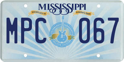 MS license plate MPC067