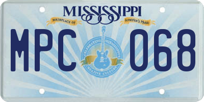 MS license plate MPC068