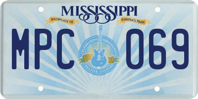 MS license plate MPC069