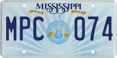 MS license plate MPC074