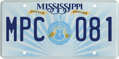 MS license plate MPC081