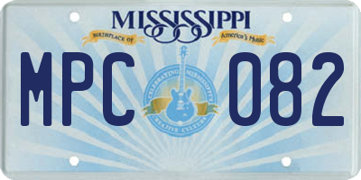 MS license plate MPC082