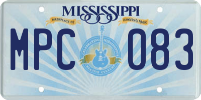MS license plate MPC083
