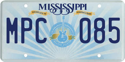 MS license plate MPC085