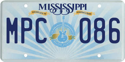 MS license plate MPC086