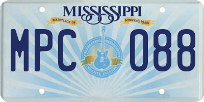 MS license plate MPC088