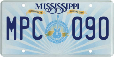MS license plate MPC090