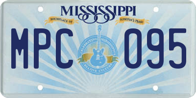 MS license plate MPC095
