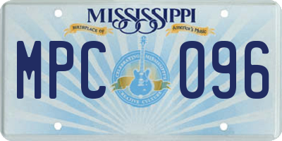 MS license plate MPC096