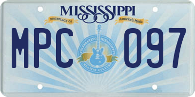 MS license plate MPC097