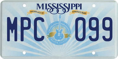 MS license plate MPC099