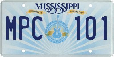 MS license plate MPC101