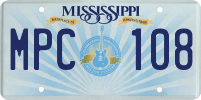 MS license plate MPC108