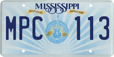 MS license plate MPC113