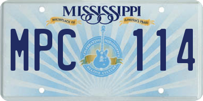 MS license plate MPC114
