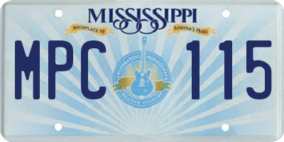 MS license plate MPC115
