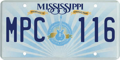 MS license plate MPC116