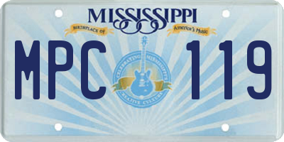 MS license plate MPC119