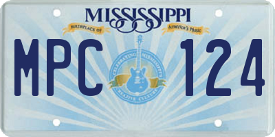 MS license plate MPC124