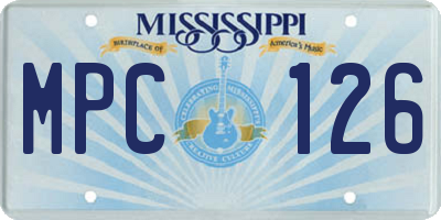 MS license plate MPC126