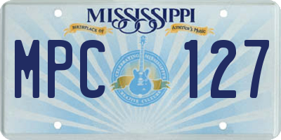 MS license plate MPC127