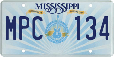 MS license plate MPC134