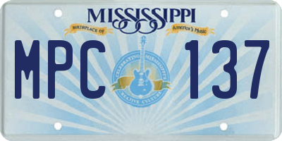 MS license plate MPC137