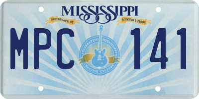 MS license plate MPC141
