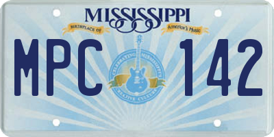 MS license plate MPC142