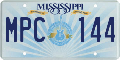 MS license plate MPC144