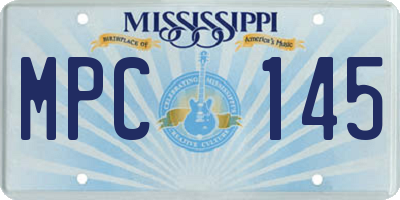 MS license plate MPC145