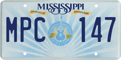 MS license plate MPC147