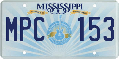 MS license plate MPC153