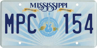 MS license plate MPC154