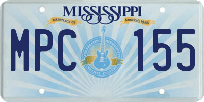 MS license plate MPC155