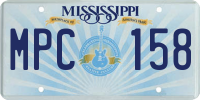 MS license plate MPC158