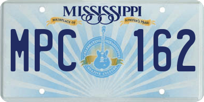 MS license plate MPC162