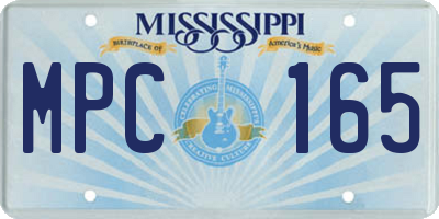 MS license plate MPC165